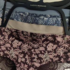NWT Lucky Brand Size Small 5 Pack Lace Back Hipsters